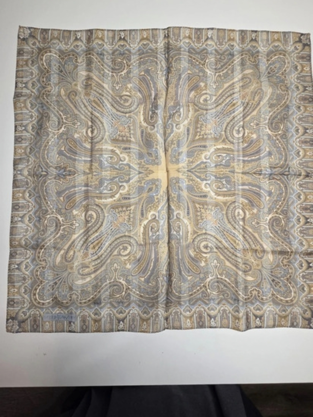 Yves Saint Laurent Paisley Scarf in Brown & Blue NWT